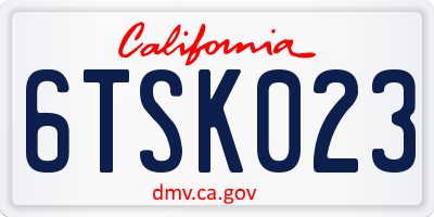 CA license plate 6TSK023