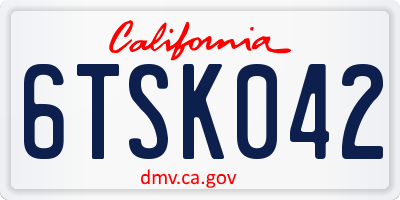 CA license plate 6TSK042