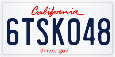 CA license plate 6TSK048
