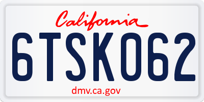 CA license plate 6TSK062