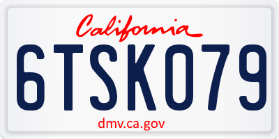 CA license plate 6TSK079