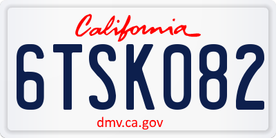 CA license plate 6TSK082