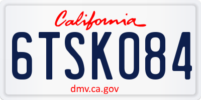 CA license plate 6TSK084