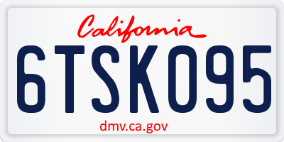 CA license plate 6TSK095