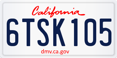 CA license plate 6TSK105