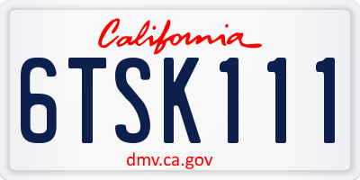 CA license plate 6TSK111