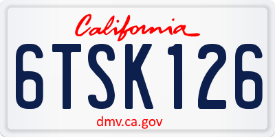 CA license plate 6TSK126