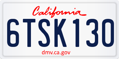CA license plate 6TSK130
