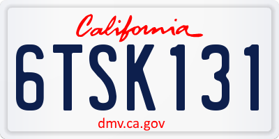 CA license plate 6TSK131