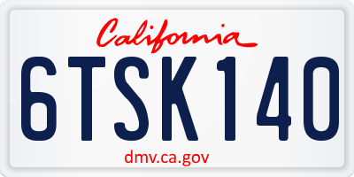 CA license plate 6TSK140