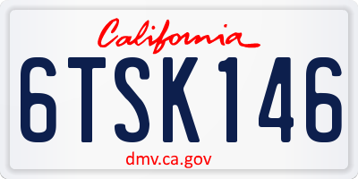 CA license plate 6TSK146