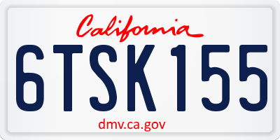 CA license plate 6TSK155