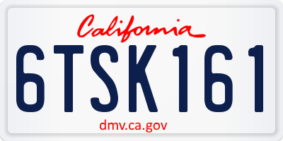 CA license plate 6TSK161