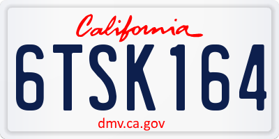 CA license plate 6TSK164