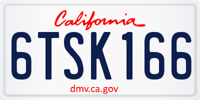 CA license plate 6TSK166