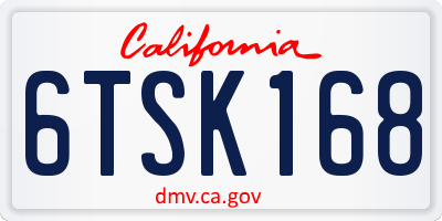 CA license plate 6TSK168
