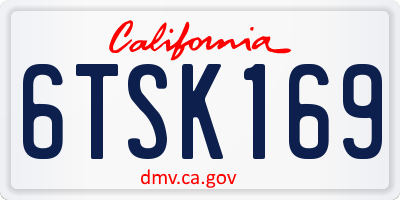 CA license plate 6TSK169