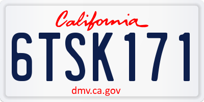 CA license plate 6TSK171