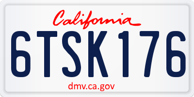 CA license plate 6TSK176
