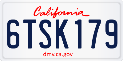 CA license plate 6TSK179