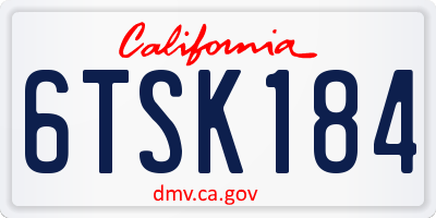 CA license plate 6TSK184