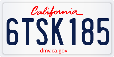 CA license plate 6TSK185