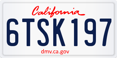 CA license plate 6TSK197