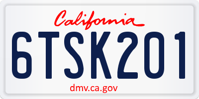 CA license plate 6TSK201