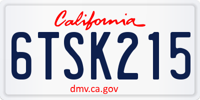 CA license plate 6TSK215