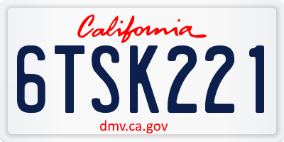 CA license plate 6TSK221