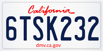 CA license plate 6TSK232