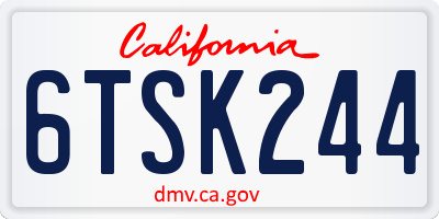CA license plate 6TSK244