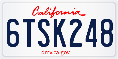 CA license plate 6TSK248