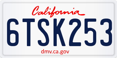 CA license plate 6TSK253