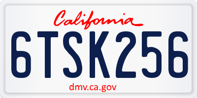 CA license plate 6TSK256
