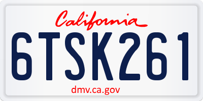 CA license plate 6TSK261