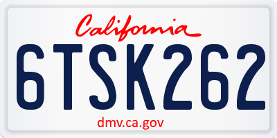 CA license plate 6TSK262