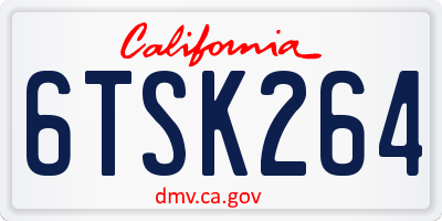 CA license plate 6TSK264