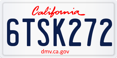 CA license plate 6TSK272