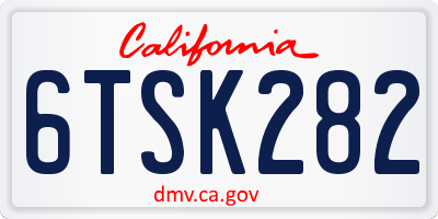 CA license plate 6TSK282