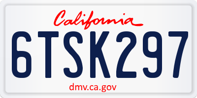 CA license plate 6TSK297