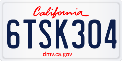 CA license plate 6TSK304