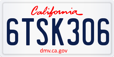 CA license plate 6TSK306