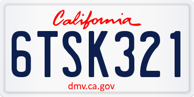 CA license plate 6TSK321