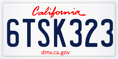 CA license plate 6TSK323