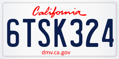 CA license plate 6TSK324