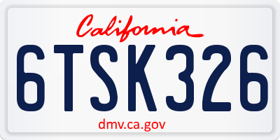 CA license plate 6TSK326