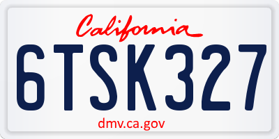 CA license plate 6TSK327