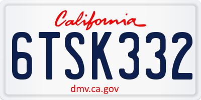 CA license plate 6TSK332