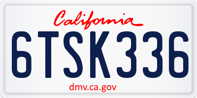 CA license plate 6TSK336